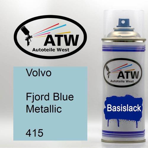 Volvo, Fjord Blue Metallic, 415: 400ml Sprühdose, von ATW Autoteile West.
